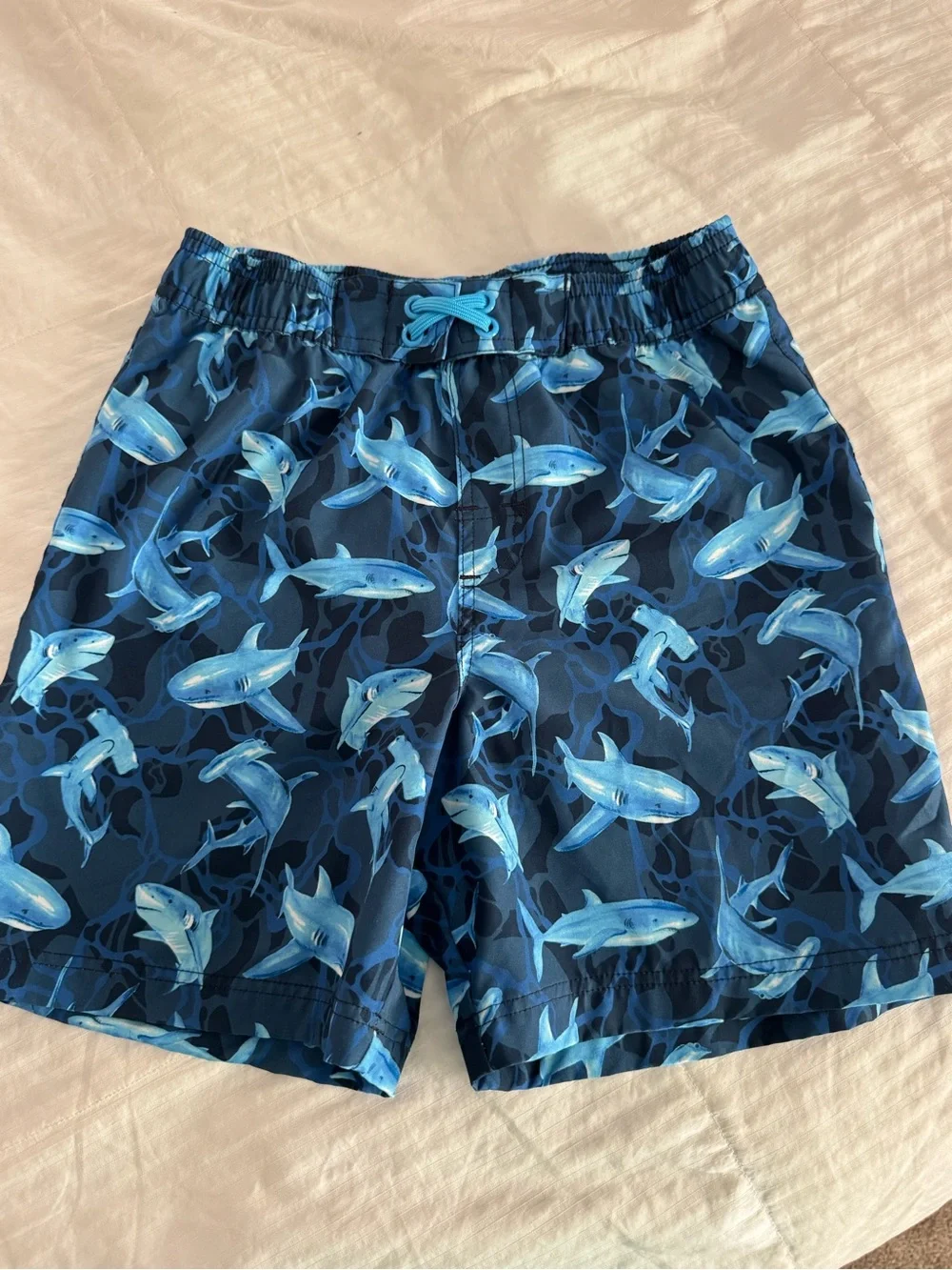 wonder nation Blue Shark Swim Trunks for Kids